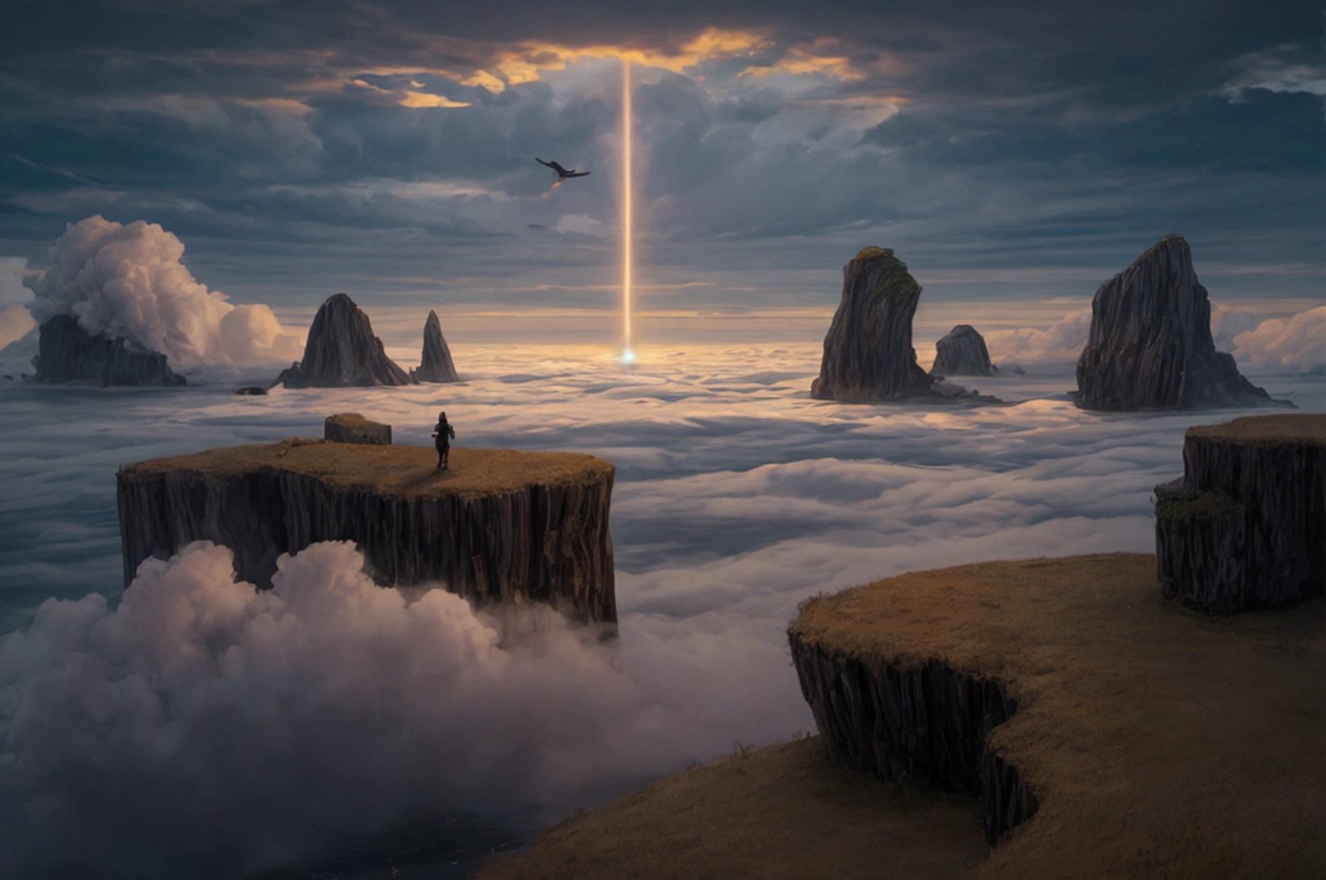 reality,live-action,Photorealistic,
masterpiece,Highest quality,8k,High resolution,Raw photo,Professional,
Physically Based Rendering,Thin contours,
(unmanned:1.3)(The island they encountered after being stranded:1.2)
On land there are hills and lush forests. (covered in a thick fog)
Gloomy atmosphere Absurd (Cool colors:1.1)
A distorted, mysterious light, a mysterious power quietly waiting for its time, birds flying in the sky, an atmosphere that seems to be calling and capturing something
