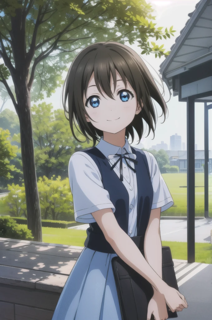 (Highest quality, masterpiece:1.2), One girl, alone, cute, smile, Detailed Background, (View your viewers, alone focus:1.2), Light on the face, null, blue null, Upper Body, sunlight, Lens flare, Depth of written boundary, scenery, Open your mouth,
Osaka Shizuku, Short Hair,( Sweat:1.2), blue eyes, Black Hair, Nijigasaki Gakuen