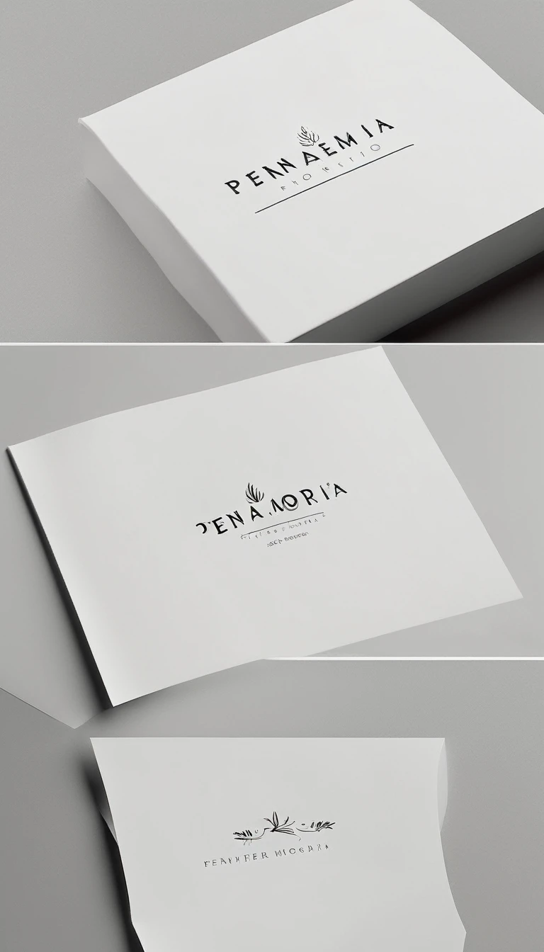 A minimal, modern, simple, cinematic logo design for the brand “Penamemoria". Create a modern, minimalistic, high-quality, logo of a feather that convey a sense of memories and dreams