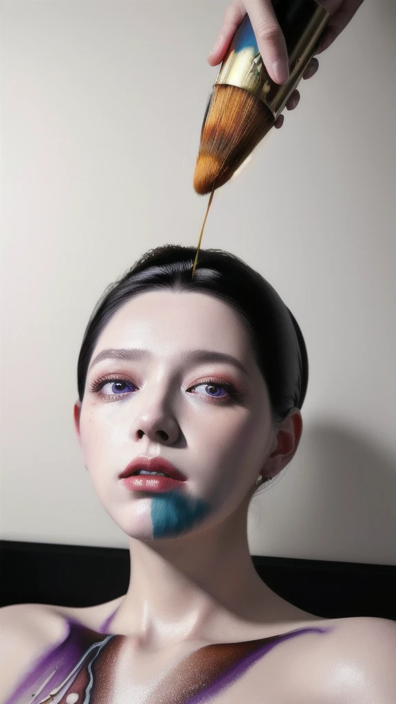 Android Beauty, Powerful paintings inspired by Francis Bacon, Ultra-realistic surrealism, Hyperrealism, fear, art, hyper real painting, Realistic illustration painting, カラフルなHyperrealism, Hyper-realistic digital art