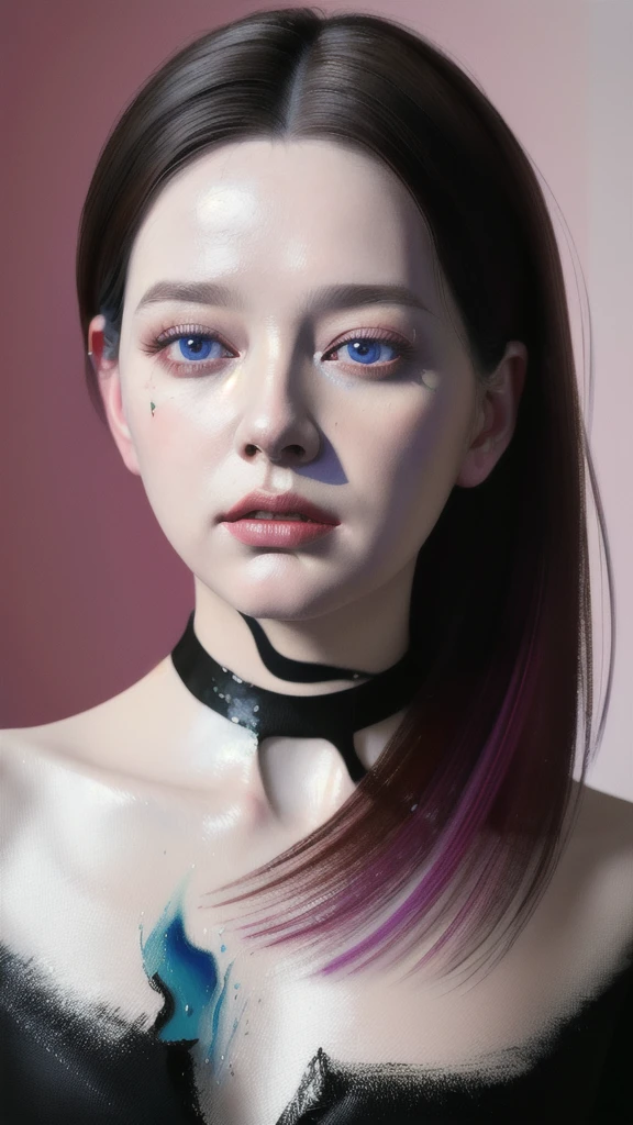 Android Beauty, Powerful paintings inspired by Francis Bacon, Ultra-realistic surrealism, Hyperrealism, fear, art, hyper real painting, Realistic illustration painting, カラフルなHyperrealism, Hyper-realistic digital art