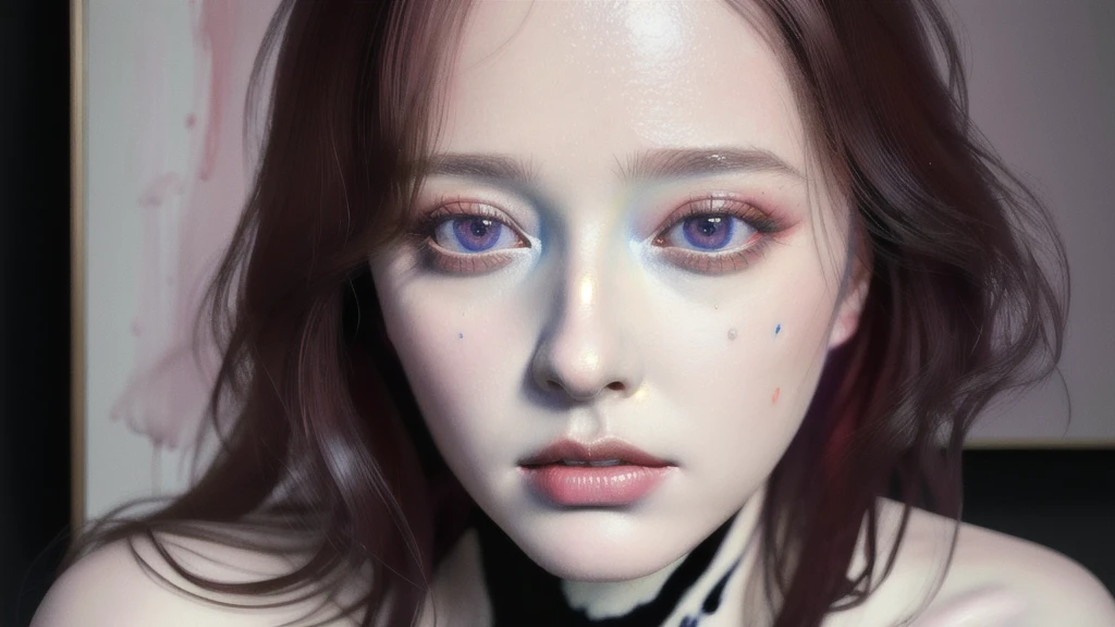 Android Beauty, Powerful paintings inspired by Francis Bacon, Ultra-realistic surrealism, Hyperrealism, fear, art, hyper real painting, Realistic illustration painting, カラフルなHyperrealism, Hyper-realistic digital art