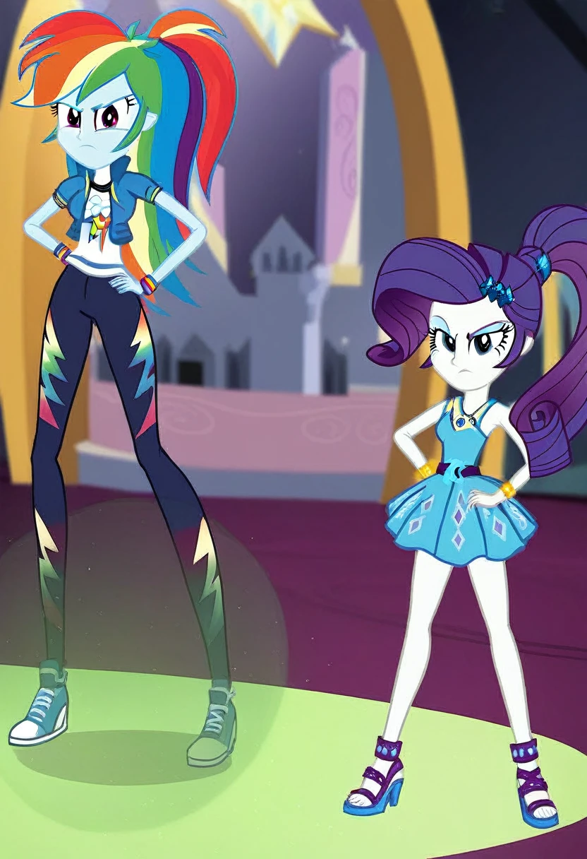 Eqg angry bodystocking costiumme in the castle dancing rainbow dash . Rarity
