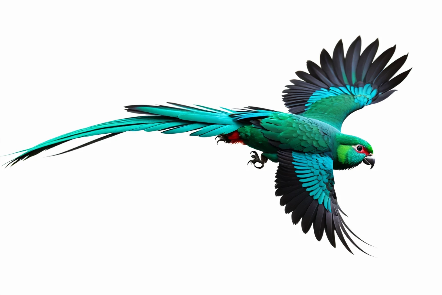 (8k, 16K, Highest quality, High resolution, 非常にdetailed,Anatomically correct, Realistic, RAW Photos: 1.1),
((quetzal:1.4), Costa Rica's national bird,Distinctive lapis lazuli tail feathers,Two very long tail feathers and two not so long tail feathers,((Deep green crest on head)),Lapis Lazuli Feather,The belly has red feathers,Black flight feathers,),
Textured, detailed, artistic,