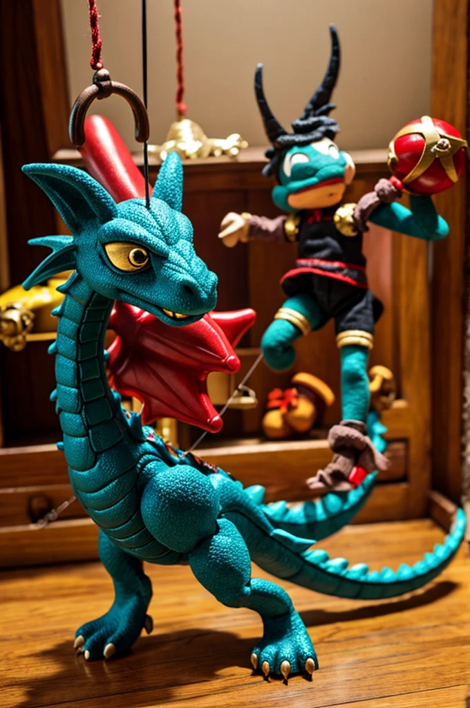 dragon, toy, marionette,