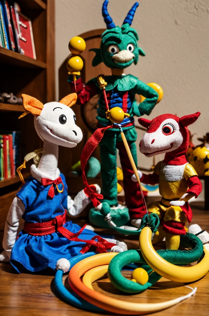 dragon, toy, marionette,
