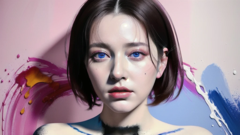 Android Beauty, Powerful paintings inspired by Francis Bacon, Ultra-realistic surrealism, Hyperrealism, fear, art, hyper real painting, Realistic illustration painting, カラフルなHyperrealism, Hyper-realistic digital art