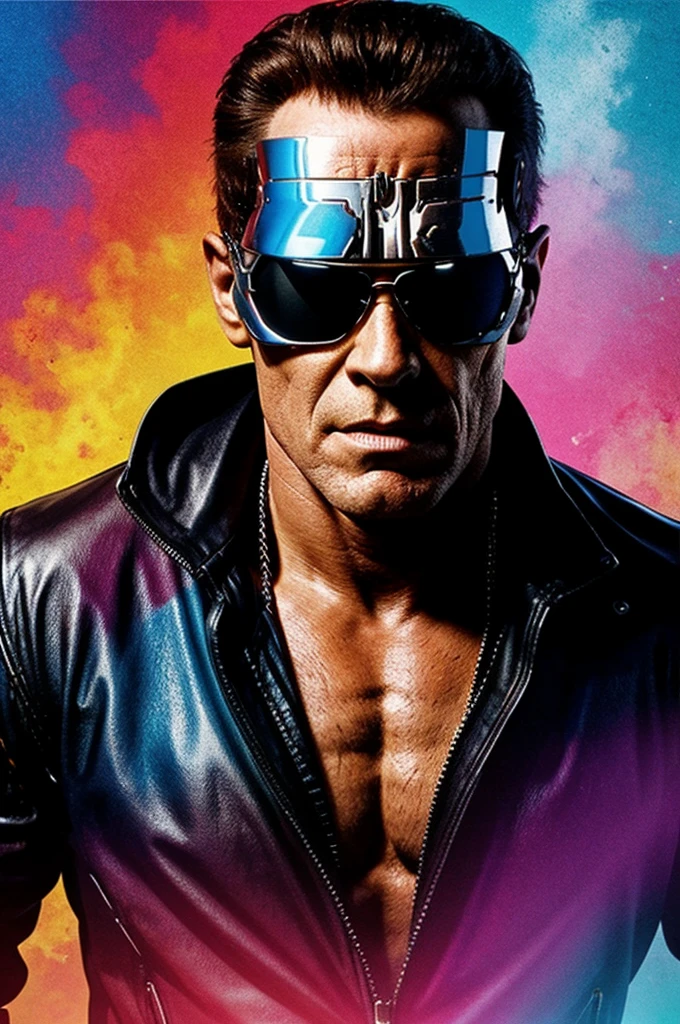 Terminator on a colorful background