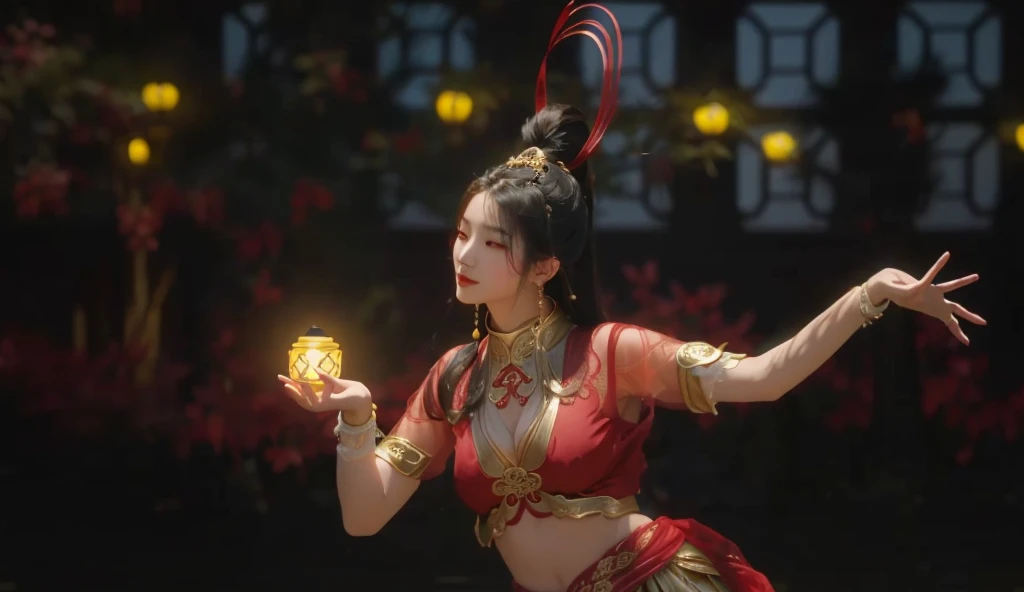 Dressed in red、Arapha dancer holding a lotus lantern, Exquisite facial features Accurate facial features 8K HD 4K Accurate body Accurate hands pixiv Big breasts sexy palms up Thin waist Inspired by trees, Inspired by Lan Ying, Inspired by Gong Xian, Inspired by Du Qiong, Fantasy Stills, Underwater temple dance scene, Inspired by Roma, Inspired by Qiu Ying, Inspired by Lv Ji, Inspired by Li Tang, Inspired by Pu Hua
