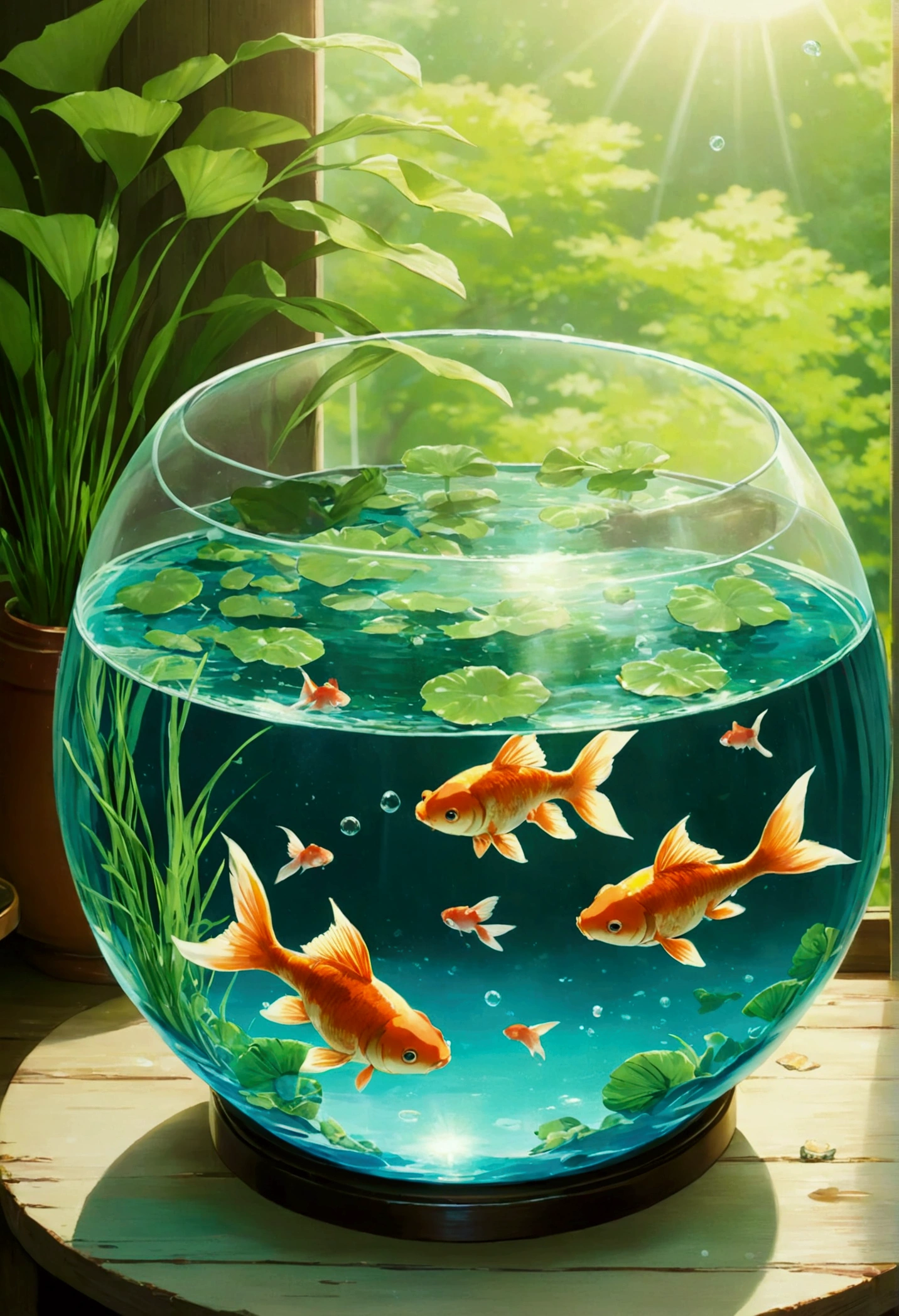 Ghibli　summer 　goldfish bowl　fantasy
