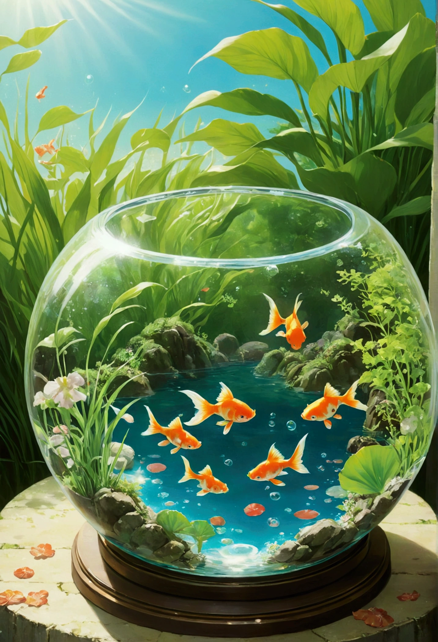 Ghibli　summer 　goldfish bowl　fantasy