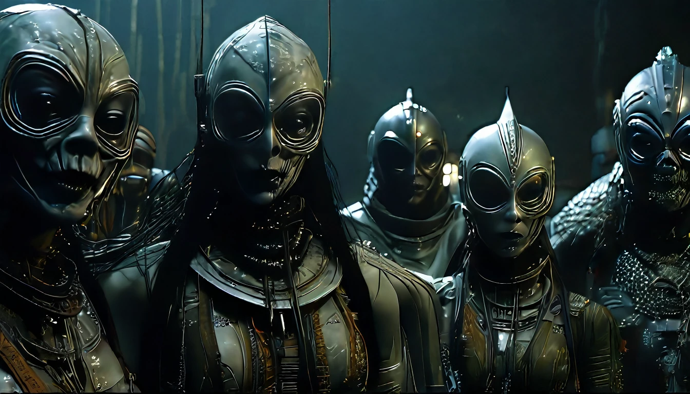 (3D rendering:3.1) in (medium full shot:3.1) of lot of characters from a movie for slave girls from beyond infinity, inspired by Simon Bisley and Ed Binkley, futuristic apocalypse, stalenhag, metal album cover, gwar, heavy metal band promo, (with Creepy, Sci-Fi, Fantasy and Horror:2.9) retro sci fi, Horror movie, very detailed body, moody, epic, shot on Kodak Vision3, (intricate details:2.4), (hyperdetailed:3.1), (8k resolution:3.1), (high detailed:4.1), lot of detailed, high quality, soft (cinematic:3.3) light, dramatic atmosphere, atmospheric pespective, (impactful art:2.8), rich colors, (3D rendering:3.1)