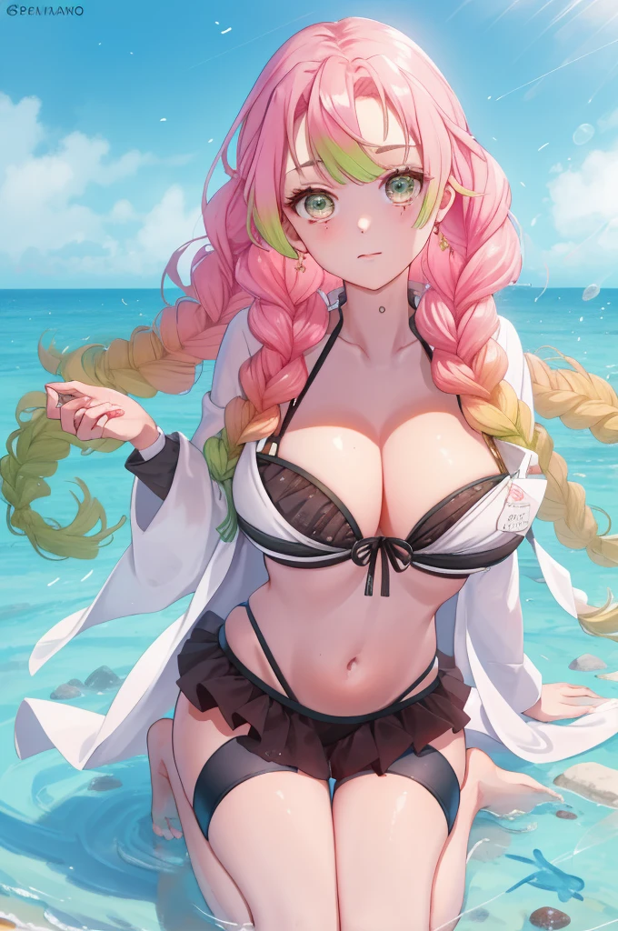 nsfw,Baby pink hair,quadratic element,Enorme teto,sorrir,white straitjacket,Beachside,Pato sentado,Beth,Roupas de molho,Deitado no mar,A vibrator is kept between the chests,The expression of having sex