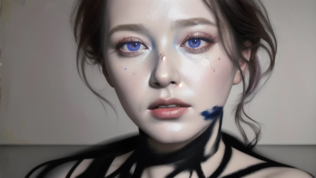 Android Beauty, Powerful paintings inspired by Francis Bacon, Ultra-realistic surrealism, Hyperrealism, fear, art, hyper real painting, Realistic illustration painting, カラフルなHyperrealism, Hyper-realistic digital art