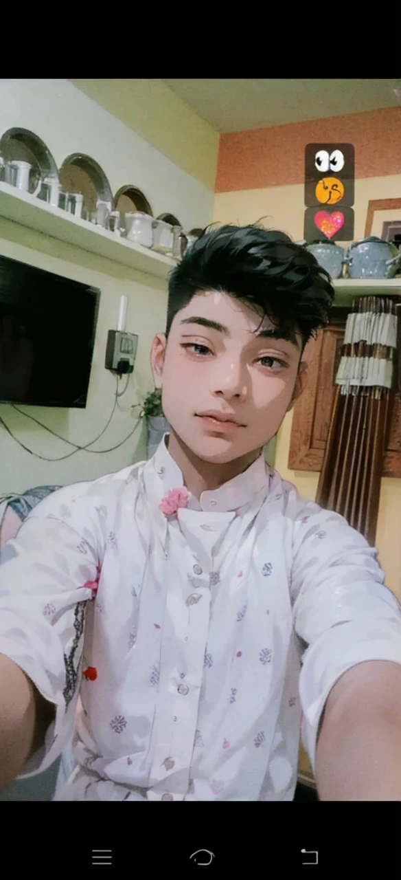 (in 8K、top-quality、masterpiece:1.2)、1 boy、short-haired、Hair short、Brown-skinned、Purple View、