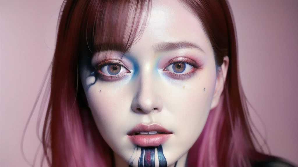 Android Beauty, Powerful paintings inspired by Francis Bacon, Ultra-realistic surrealism, Hyperrealism, fear, art, hyper real painting, Realistic illustration painting, カラフルなHyperrealism, Hyper-realistic digital art