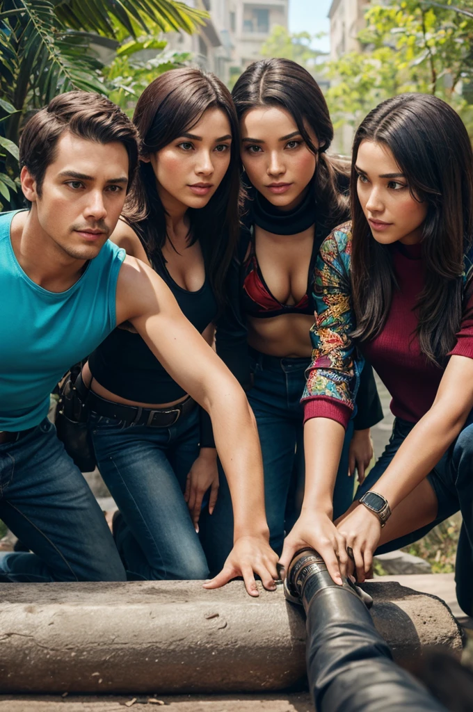4 Friends playing freefire