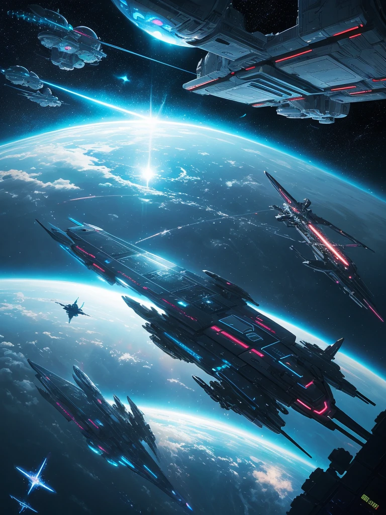 spaceship flying over a planet with a star in the background, futuristic orbital station!!!!, futuristic space station, space elevator, futuristic space port, floating city in the sky, scifi space station, inspired by Stephan Martiniere, futuristic scifi, inspired by Stephan Martinière, russian orbit city cityscape, orbital station, space port city, by Peter Elson, space station