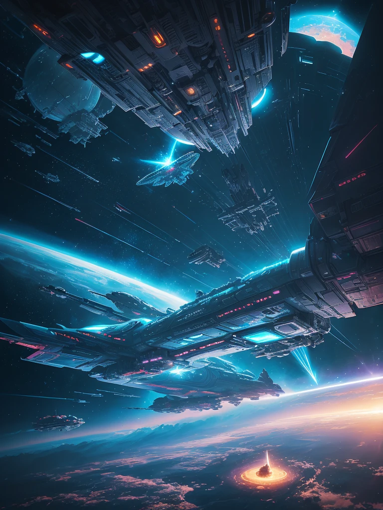 spaceship flying over a planet with a star in the background, futuristic orbital station!!!!, futuristic space station, space elevator, futuristic space port, floating city in the sky, scifi space station, inspired by Stephan Martiniere, futuristic scifi, inspired by Stephan Martinière, russian orbit city cityscape, orbital station, space port city, by Peter Elson, space station