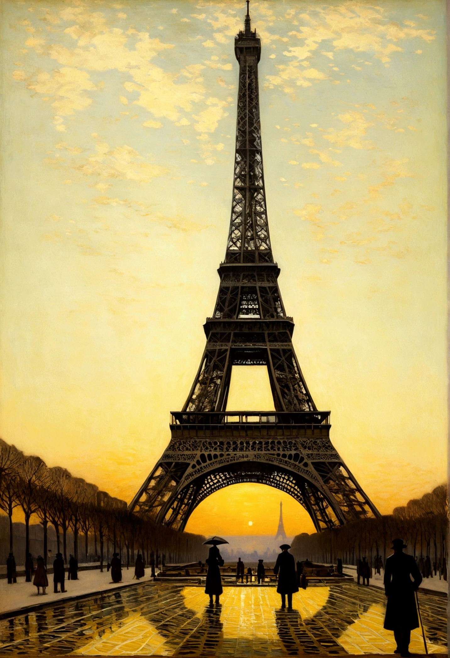 Impressionism, Childe Hassan, Ramón Casas, John Atkinson Grimshaw, Frederick Remington, Eiffel Tower