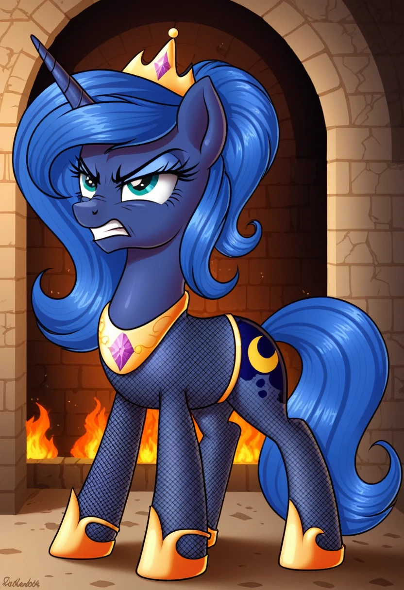 Pony angry Princessa luna in in fishnet tights b locked in a dungeon