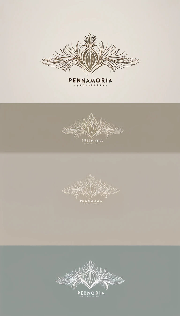 A minimal, modern, simple, cinematic logo design for the brand “Penamemoria". Create a modern, minimalistic, high-quality, logo of a feather of memories