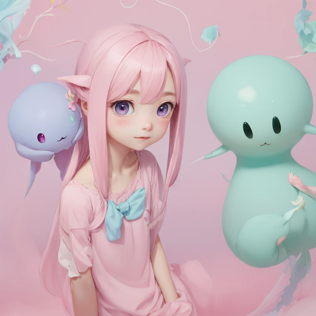 will-o'-the-wisp, pastel pink
