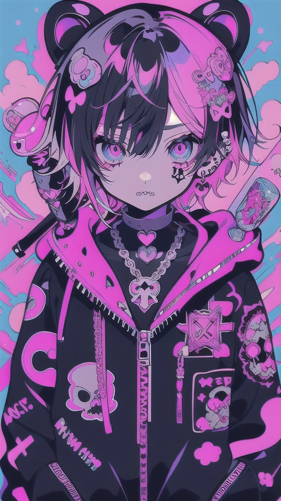 Skull and crossbones anime girl holding a skull, Cute art style, Anime Style, bubble goth, Pastel Goth, Anime Styled, Anime art style, emo anime girl, Anime Style 4 k, Anime Style illustration, Anime Style artwork, Anime Moe Art Style, high quality Anime art style, Goth Girl, cute Anime Style, Anime art style, Anime Style art