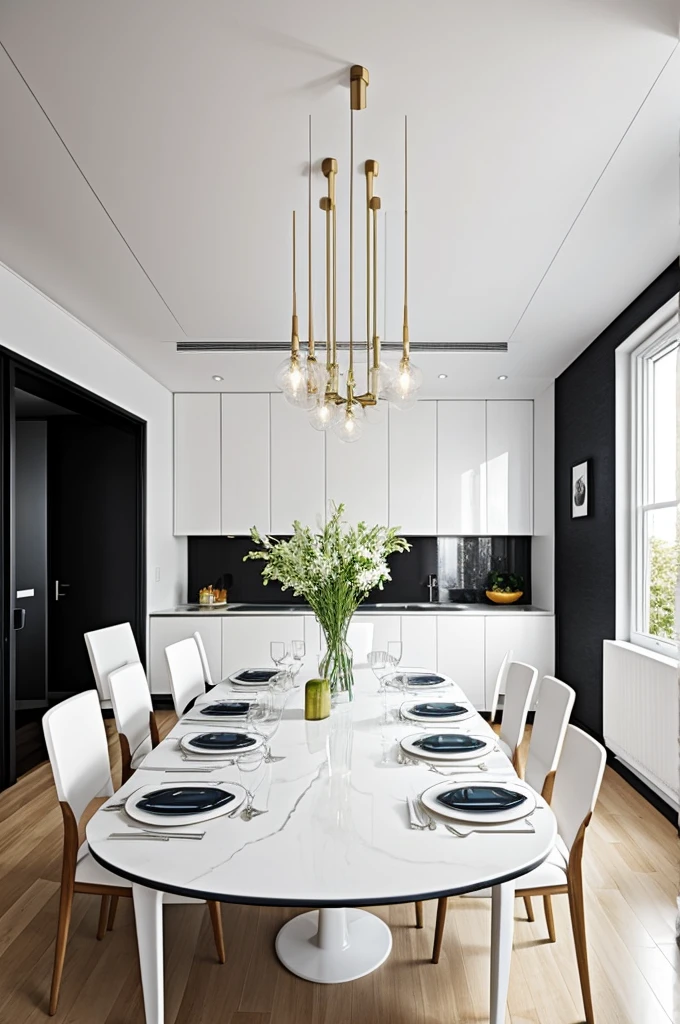 Delicious food in a white interstellar style dining room