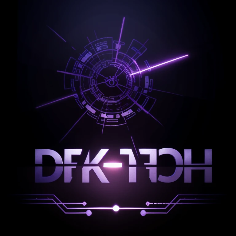 DEK-TECH, ((best quality)), ((masterpiece)), (detailed) logo en 3D 

Nom de l'entreprise : DEK-TECH

Description :
DEK-TECH is a Finetech High-tech start-up specializing in the sale, la fabrication, et le développement de produits Hitech. Integrates elements of new technologies, telephony, Drones, logistics equipment, computer science, it, and website development.

graphical charter :
- Main colors : ????, violet, Rose
  - Noir : #000000
  - violet : #800080
  - Rose : #FFC0CB General style :
- Moderne et épuré
- Haute technologie
- Équilibré et professionnel

Fond du logo :
Use a White background with lightning 