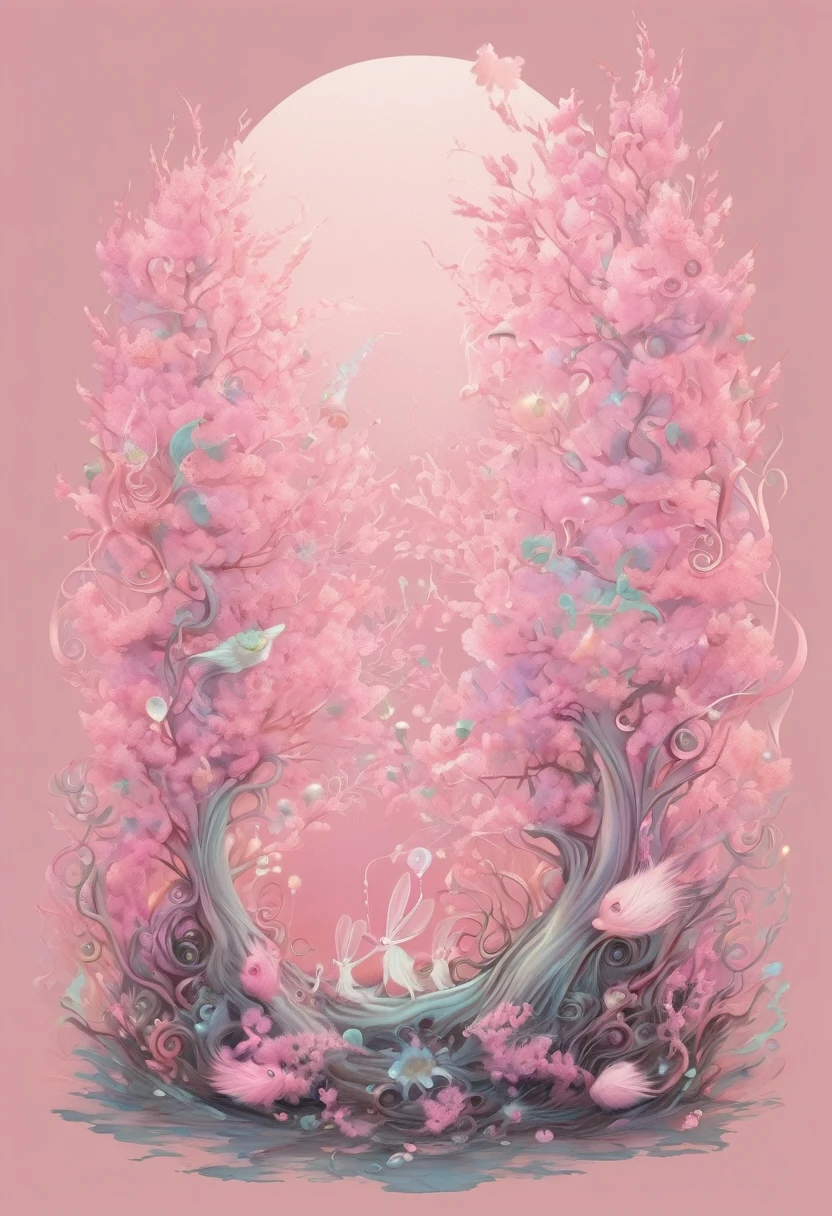 will-o'-the-wisp characters, pastel pink