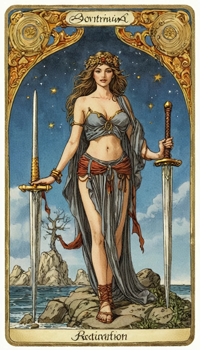 4 of swords, tarot card, tartarian style, very realistic, 1. **Four of Swords Tarot Card Meaning**:
- Represents a moment to **take a break** and **regroup**.
- Encourages **rest**, especially after challenging circumstances or emotional turmoil.
- **Zodiac sign**: **Libra** (ruled by **Venus**).
- Element: **Air**.
- Keywords: **Anxiety**, **solitude**, **recuperation**, **contemplation**.
2. **Love Reading**:
- For singles: **Recharge** and ease up on yourself.
- For couples: **Honor individual needs** within the relationship.
- Autonomy is attractive!
Remember, sometimes slowing down and finding inner peace is essential for growth.