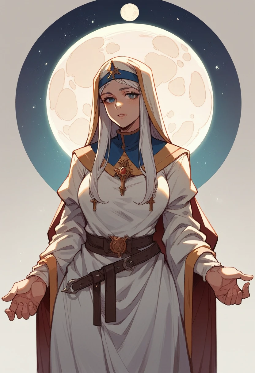 Moon, beautiful and sensual warrior priestess