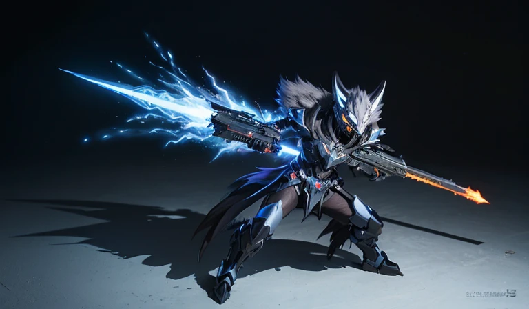 Wolf Digimon Black Male Weapon Handheld Concept Art Fantasy, Elemental fire, Skill Firepower