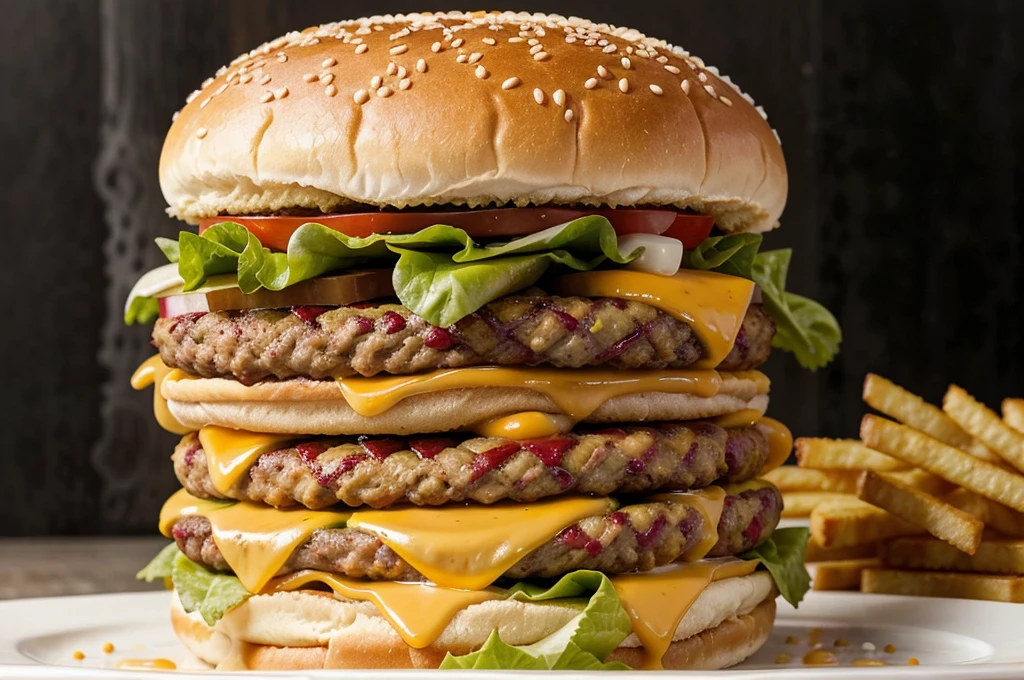 there is a hamburger with cheese and lettuce on a bun, big juicy burger, burger with a mouth, cheeseburger, burger, burger with human mouth, fotografia, hamburger, profile close-up view, close up portrait shot, burger on a plate, dark bacgkground, eating a cheeseburger, closeup portrait shot, close up shot a rugged, shutterstock, profile portrait