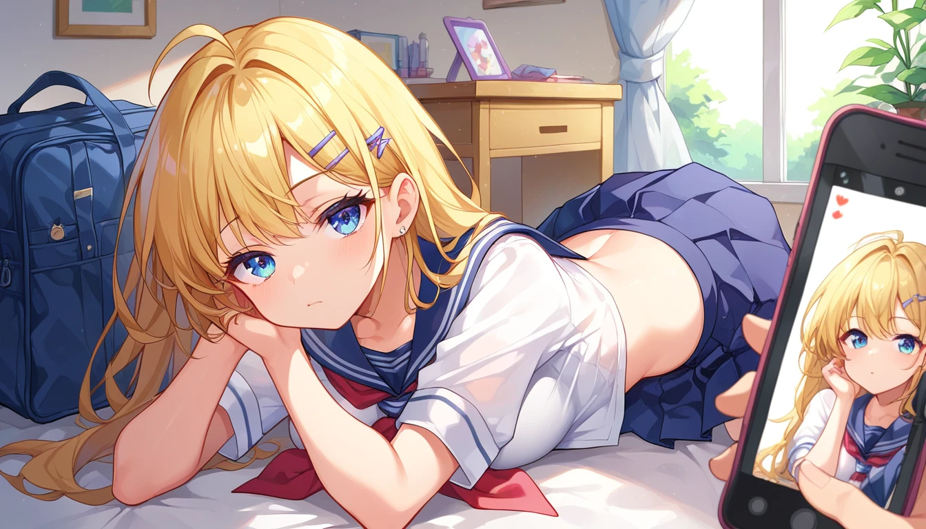((1girls:1.3)),((moe style:1.3)), ((school uniform:1.3)), ((bored look:1.3)), cowboy shot, ((phone:1.3)), ((harbor:1.3)), ((perfect face)), ((extremely cute:1.3)), ((masterpiece:1.3)), ((8k)), ((best quality:1.3)), ((beautiful)), ((extremely detailed:1.3)) , ((absurdres)), ((score_9:1.3)), ((score_8_up:1.3)), ((score_7_up:1.3)), AddXL,Expressiveh

