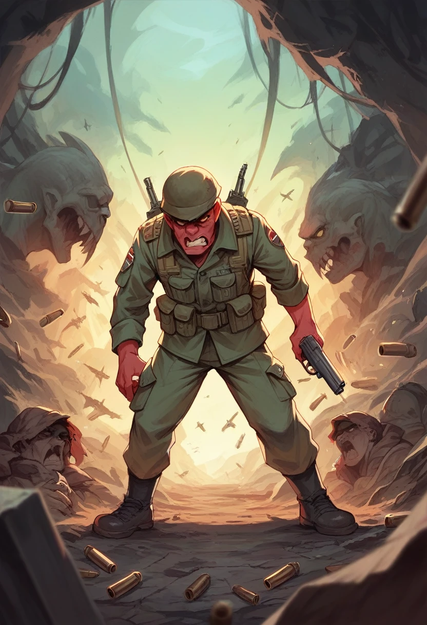 war, soldier, hell, angry, bullet, gun, devil