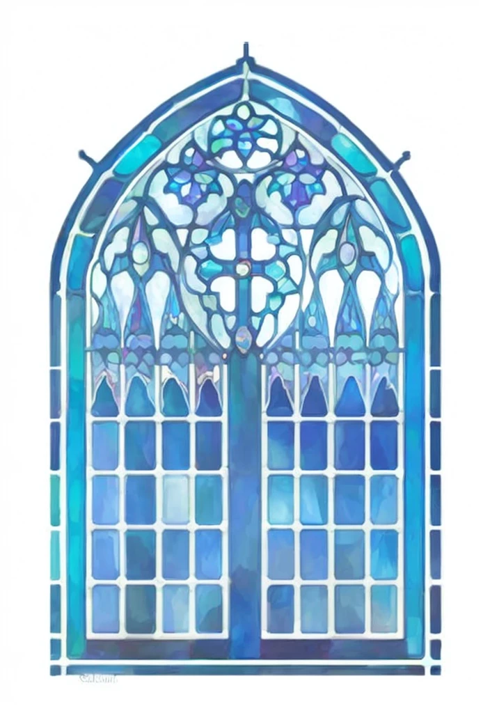 Church stained windows,Glass stained windows,Flat style,cartoon,Planarization,Uniform color,graphic design