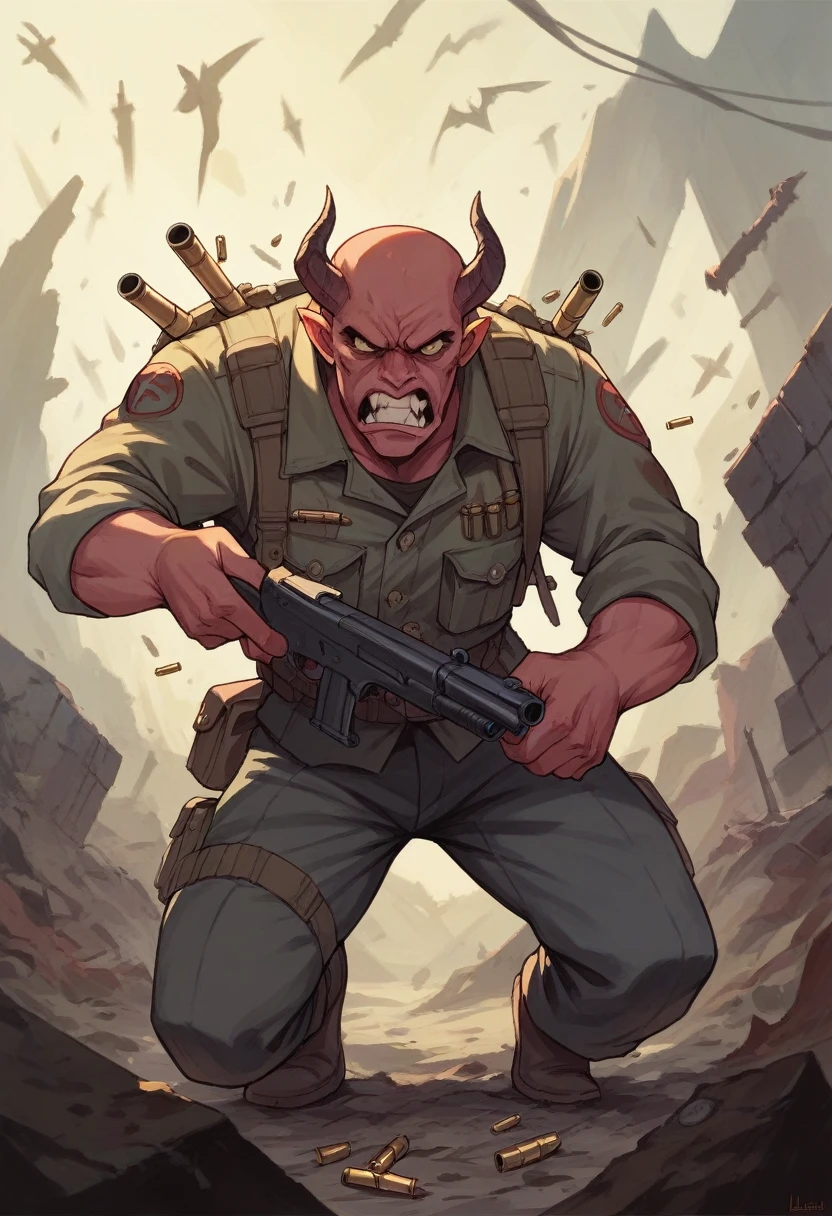 war, hell, angry, bullet, gun, devil