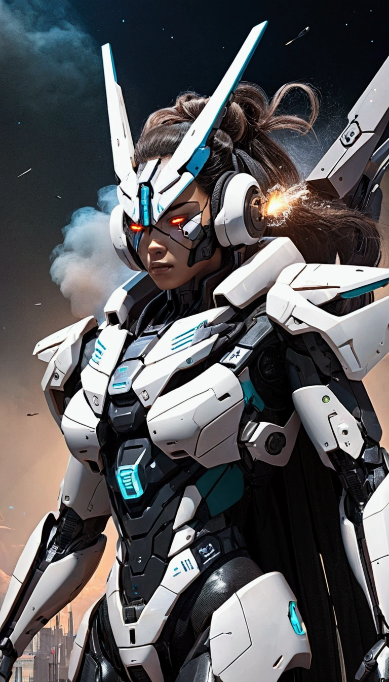 The Rise of Mecha-style Cyberpunk, Internet software, cyborg, (dark atmosphere:1.2), (FOG & Thick smoke billows), (it's a bright morning), ), (Fine and detailed luster:1.2), (movie lighting), , High resolution, Detailed facial features, soft focus, seed, Aesthetic,