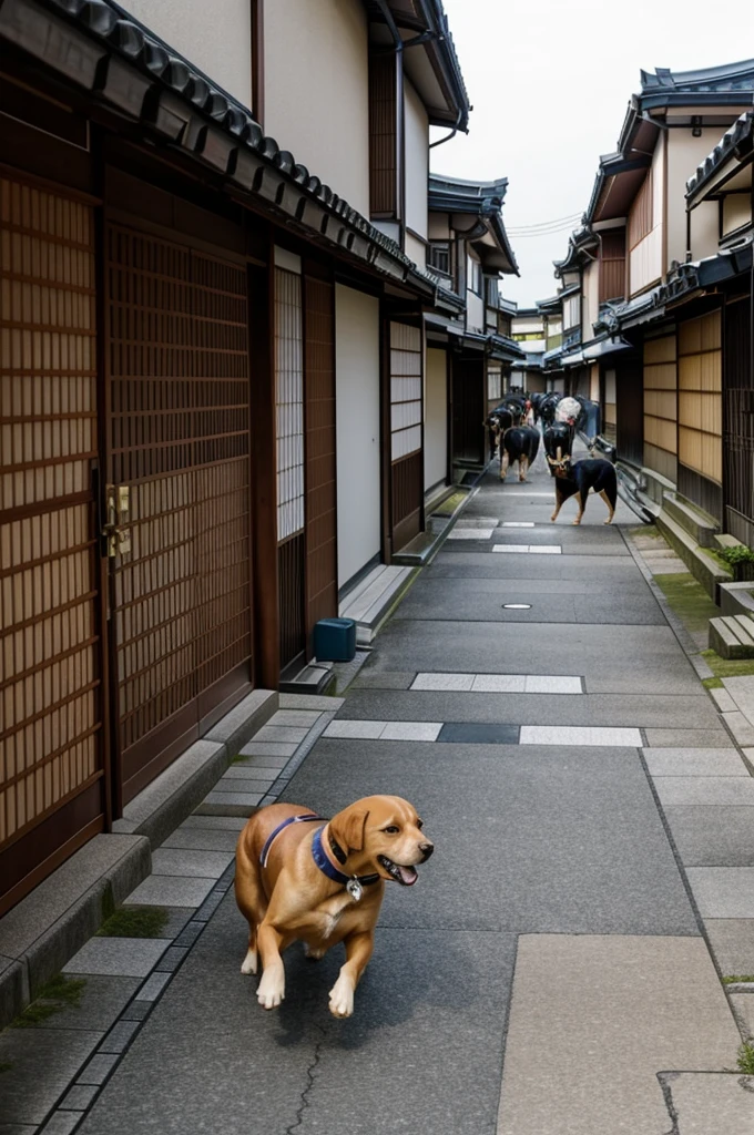 Dog invading Japan in a violent way