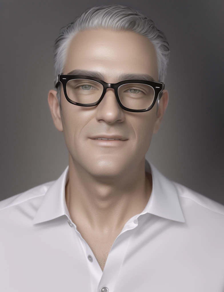 arafed man with glasses and a white shirt posing for a picture, portrait of ultra realistic, realistic studio portrait, true-to-life portrayal photo, photo true-to-life portrayal, Senior 3D Rendering Artist, photorrealistic portrait, ultra true-to-life portrayal, high-quality portrait, david normal. photorrealistic, true-to-life portrayal, hyper true-to-life portrayal, hypertrue-to-life portrayal, nft portrait, man with glasses