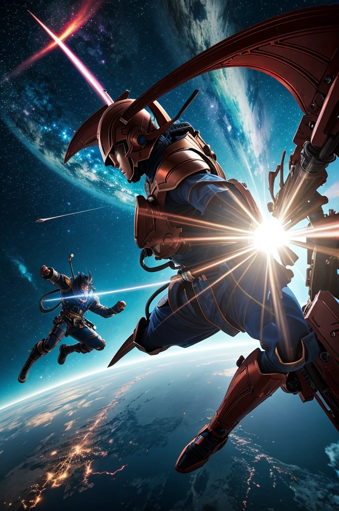 Celestial anime fight background science fiction