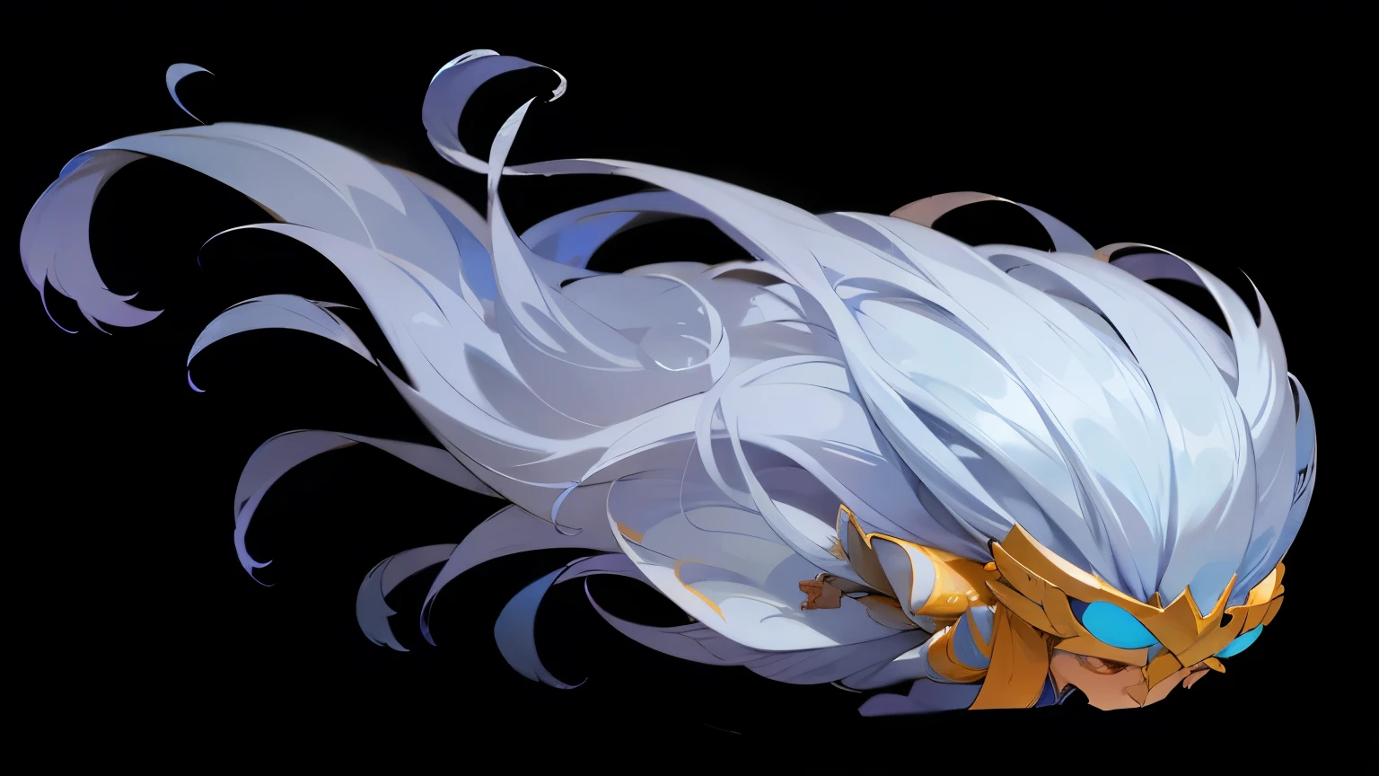 Long white hair、Full details,Fine hair,elegant,Swing with the wind,man