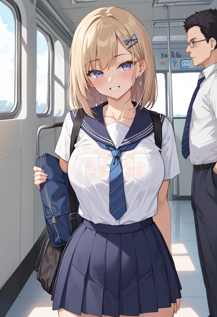 train、High school girl is being molested