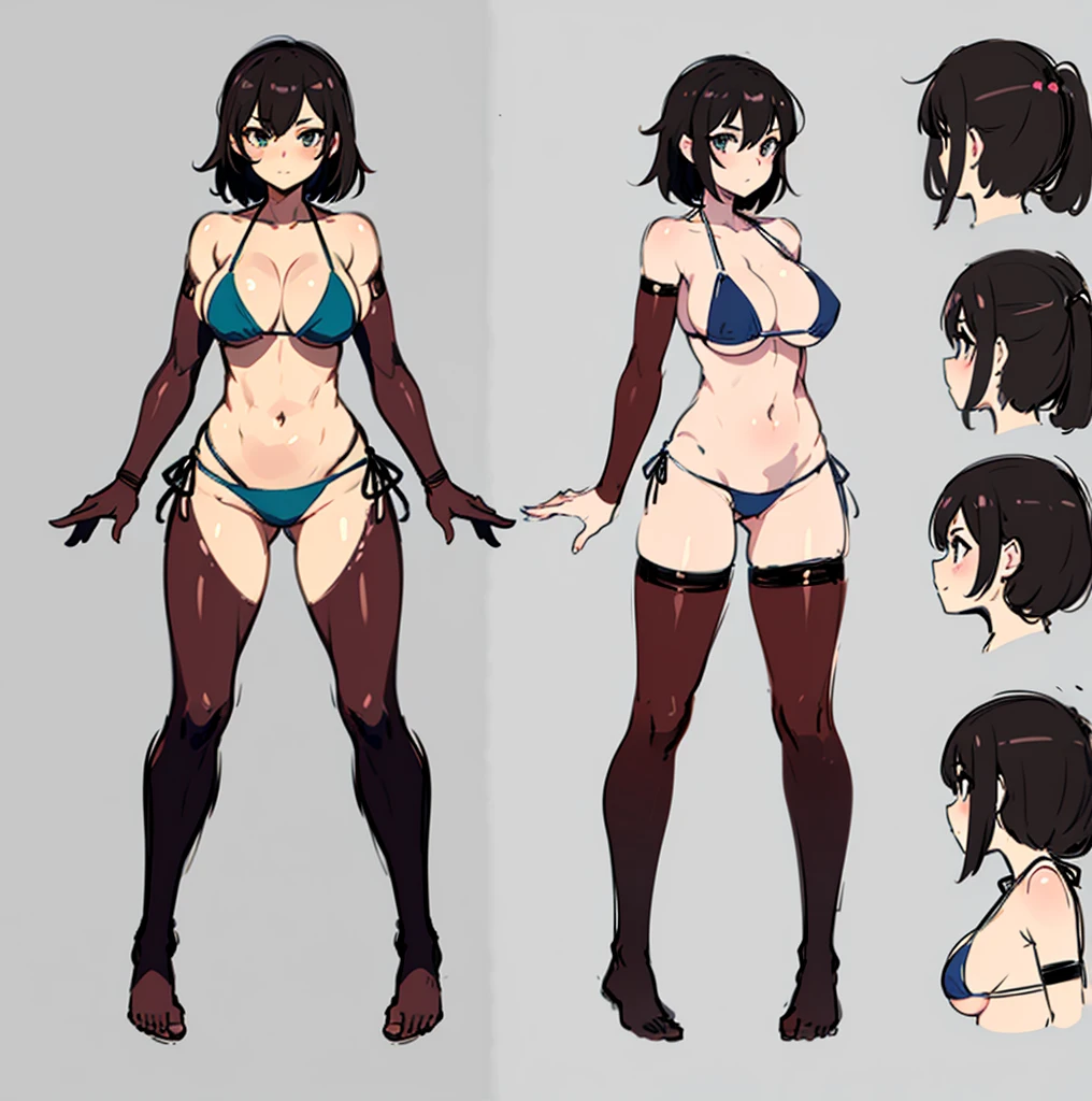 bikini stand front view sketch, front view female body guidelines, front view the female body, female body front view tutorial