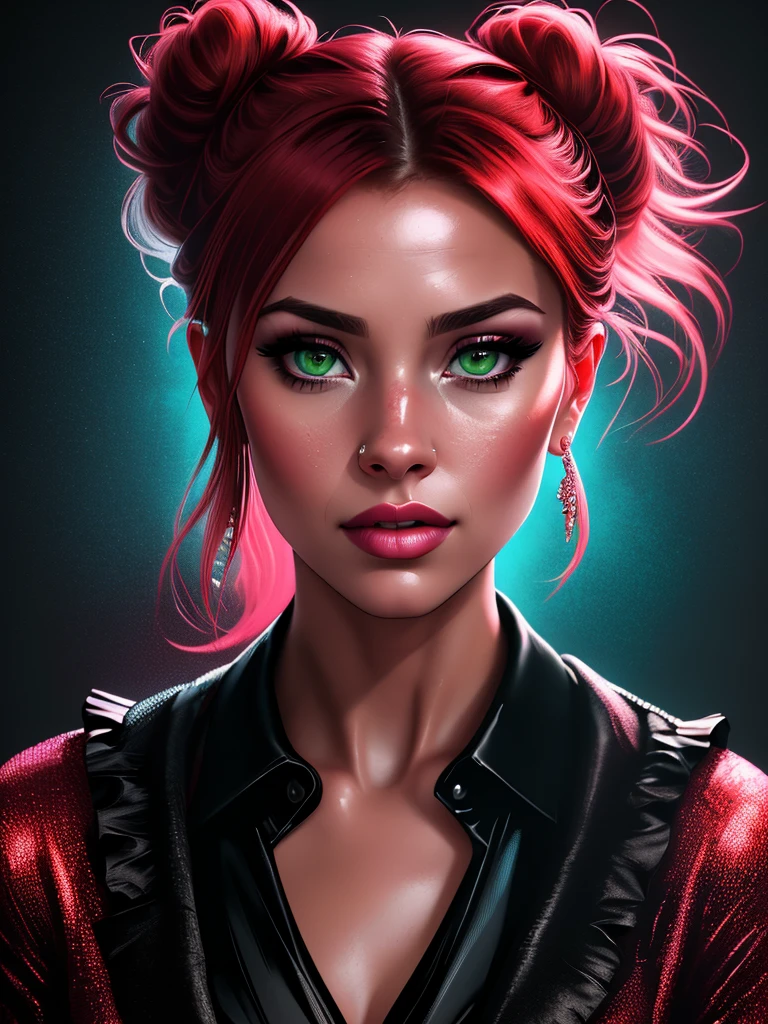 (basety style:1.2),
(darkness:1.1), clouds, deep shadow, darkness, award winning photo, extremely detailed, amazing, fine detail, absurdres, ([Cobie Smulders|Jennifer Aniston|Emilia Clarke]:0.8), highly detailed woman, extremely detailed eyes and face, piercing green eyes, detailed clothes, skinny, shinny glossy skin, subsurface scattering, (gothic:0.8), double bun, bangs, frills, skirt,red hair, by lee jeffries [(colorful explosion psychedelic paint colors:1.21)::0.15], nikon d850 film stock photograph 4 kodak portra 400 camera f1.6 lens rich colors hyper realistic lifelike texture dramatic lighting unrealengine trending on artstation cinestill 800 tungsten, Style-Neeko