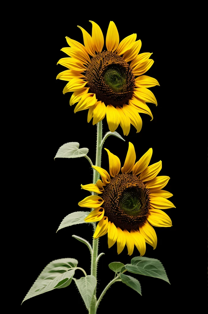 Sunflower with black background
