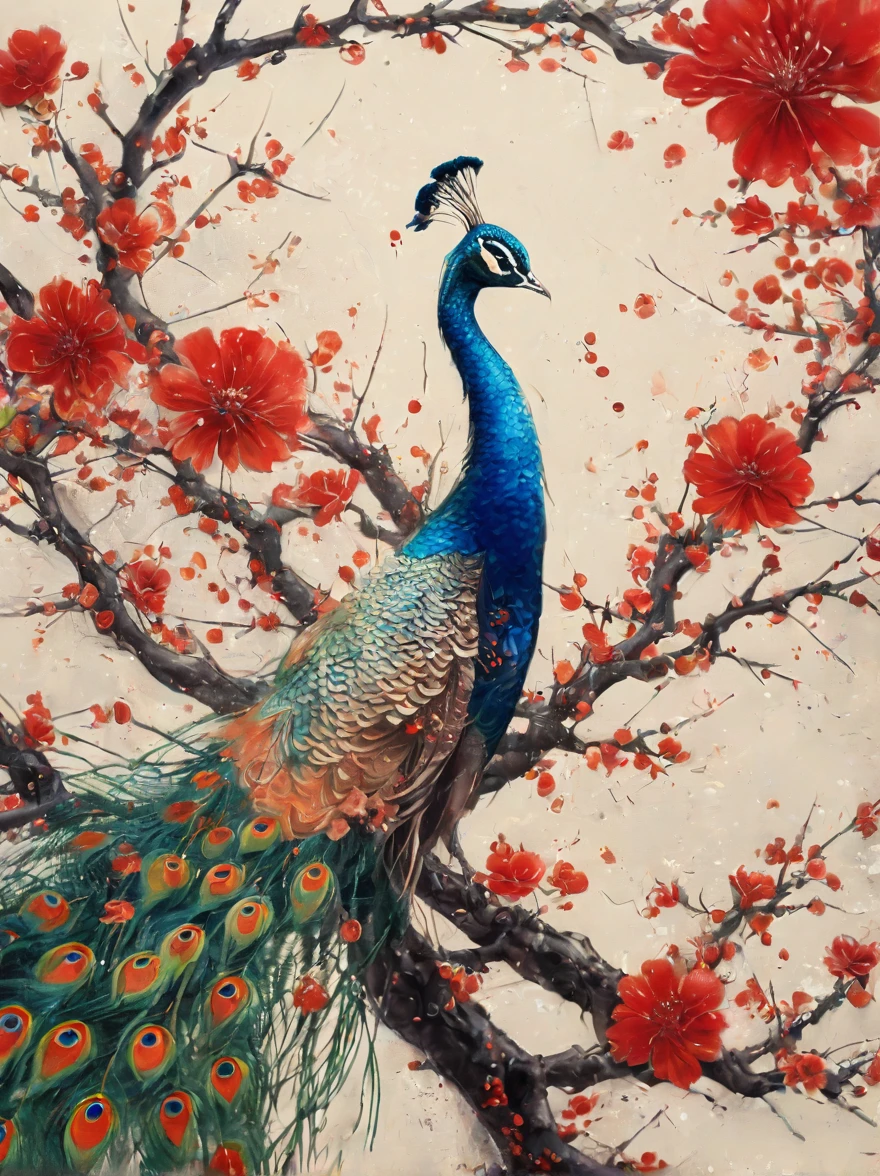 Peacock，red flame，Poverty alleviation