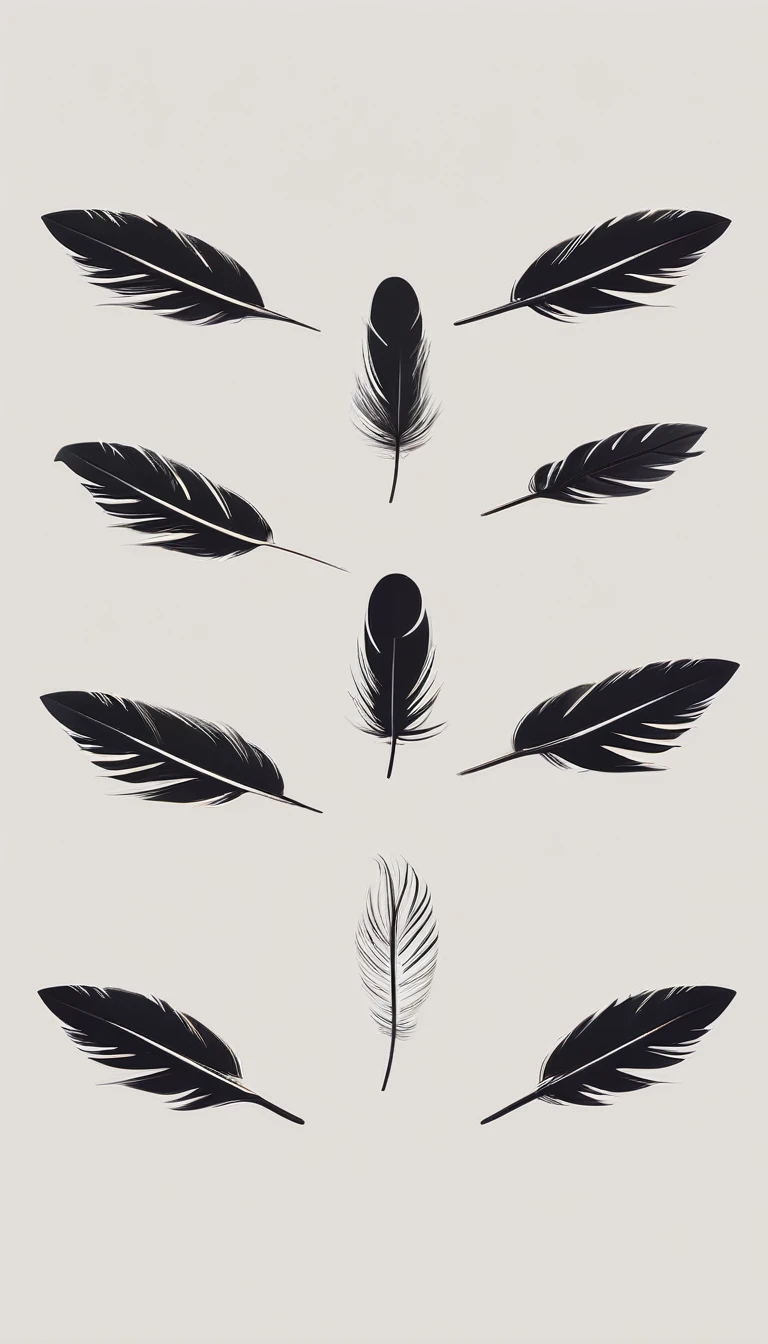 A minimal, modern, simple, cinematic logo design for the brand “Penamemoria". Create a modern, minimalistic, high-quality, logo of a boy-feather